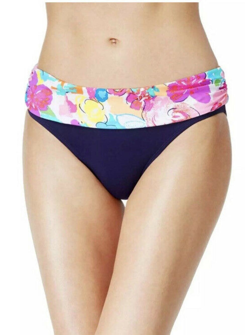 Anne Cole Signature Women’s Brights Hipster Bikini Bottoms Navy Blue NEW S 2 4